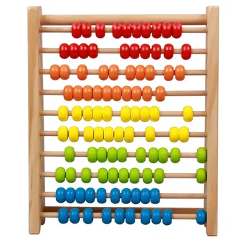 

Wooden Rainbow Learning Calculation Frame Counter Building Blocks Children Abacus Beads Beaded Bracelet Bead-stringing Toy