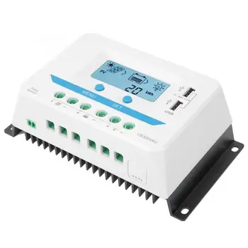 

10A/20A/30A Solar Charge Controller 12V/24V Auto PWM Regulator LCD Display with Dual USB Port solar