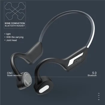 

bone conduction bluetooth earphone male sports not into the ear hanging neck wireless binaural waterproof luminous Earphones D8