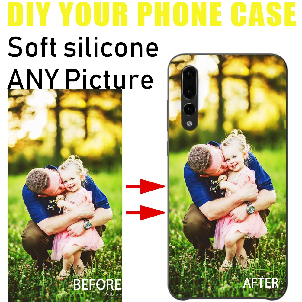 

Custom Personalized Huawei P30 phone case Make your Photo pattern Silicone Black Sotf TPU Cover For p20 p10 p8 p9 lite series