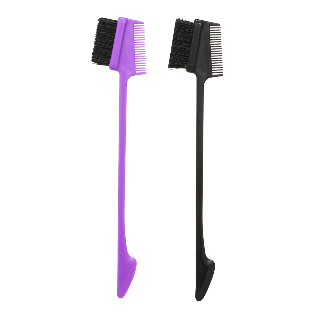

Double Sided Edge Control Hair Brush Comb 3 in 1 Eyebrow Hair Styling Brush Eyelashes Grooming Comb