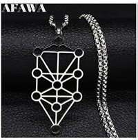 New Fashion Flower of Life Stainless Steel Chain Necklace for Women Silver Color Necklace Jewelry joyas mujer N19307