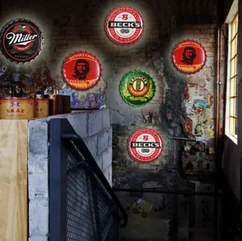 

Retro beer cover lighting led decorative lights stair bar shop corridor aisle balcony wall lamp