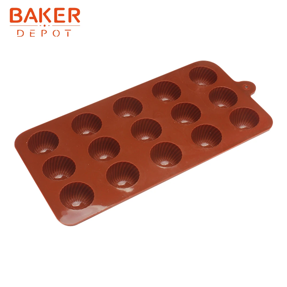BAKER DEPOT, силиконовая форма для шоколада, круглая форма для конфет, клейкая форма, 15 отверстий, кондитерские формы для печенья, форма для льда, сделай сам, украшение торта