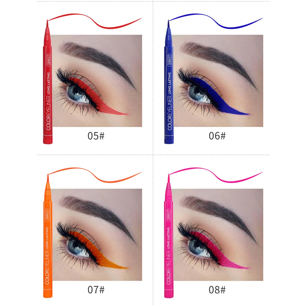 

New Eye Makeup Waterproof Neon Colorful Liquid Eyeliner Pen Make Up Comestics Long-lasting Black Eye Liner Pencil Makeup Tools