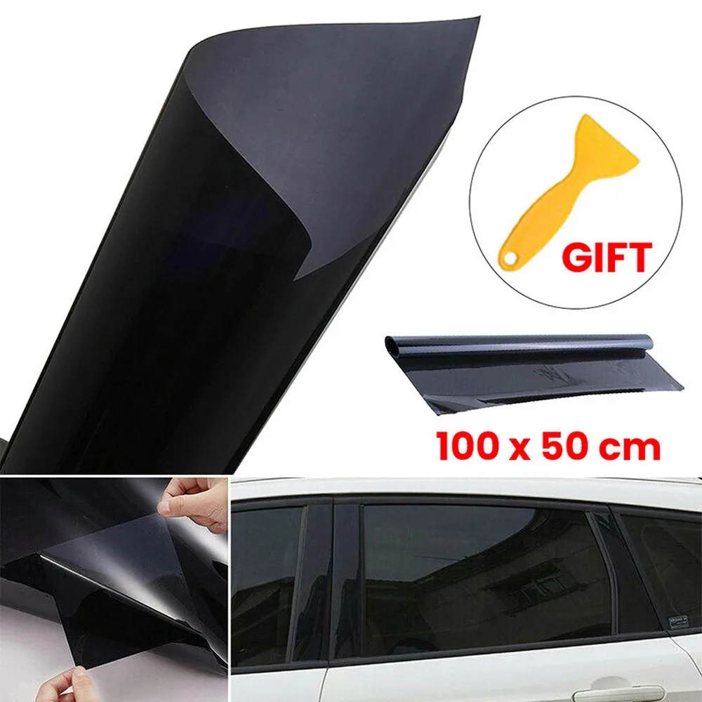 VLT 5% Черный солнцезащитный козырек, наклейка 3" X 20, тонировка на окно автомобиля, стеклянная пленка, авто оконные фольги, Солнечная защита, внешние аксессуары