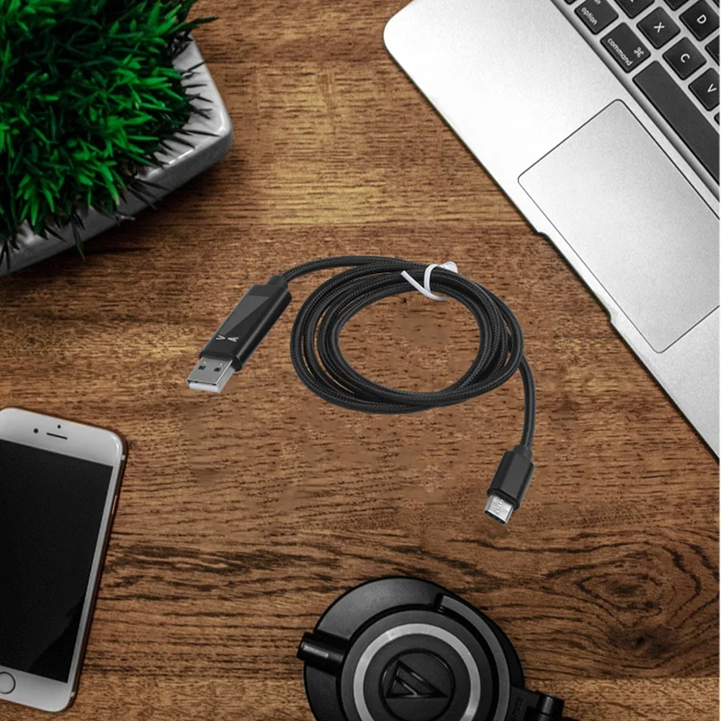 Кабель usb type C, QC 3,0 кабель для синхронизации данных с быстрой зарядкой и отображением тока в оплетке