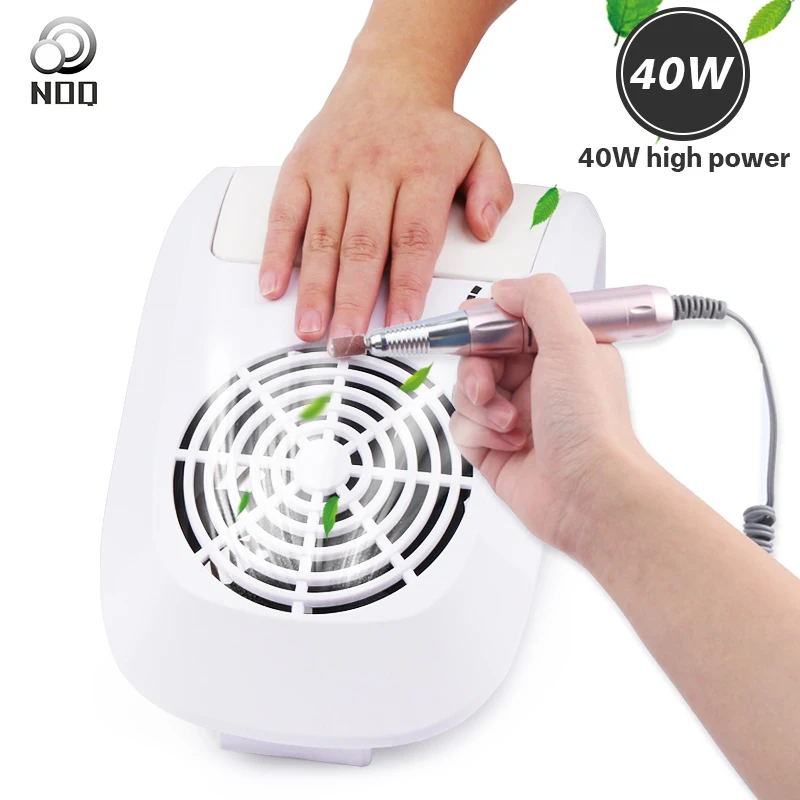 NOQ 40 Вт коллектор для всасывания пыли с ногтей пылесос маникюрный аппарат 2 вентилятора мешки для сбора пыли оборудование для дизайна ногтей салонные инструменты