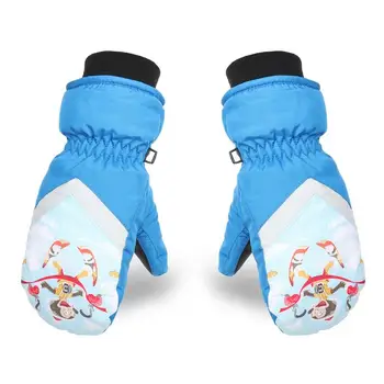 

Children Ski Gloves Winter Padded Thermal Cotton Waterproof Handwears PU Waterproof Outdoor Sports Skiing Riding Cartoon Gloves