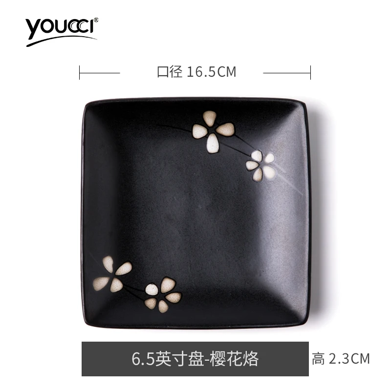 6.5 inches16.5x2.3cm Креативные японские керамические тарелки домашние блюда и тарелки наборы маленькая свежая десертная посуда, обеденные тарелки - Цвет: 6.5 inches16.5x2.3cm