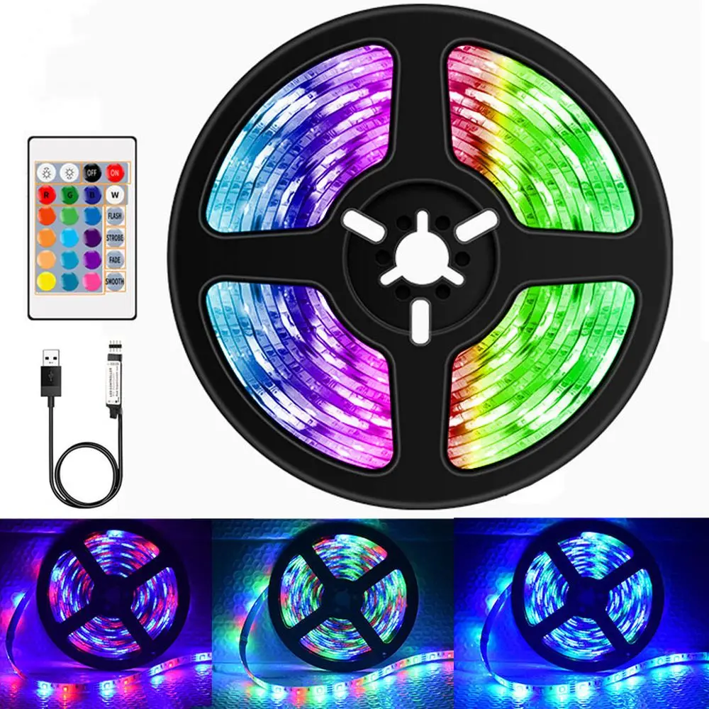Светодиодная полоса светильник для комнаты USB Bluetooth RGB светодиодная 5050 DC 5V Гибкая