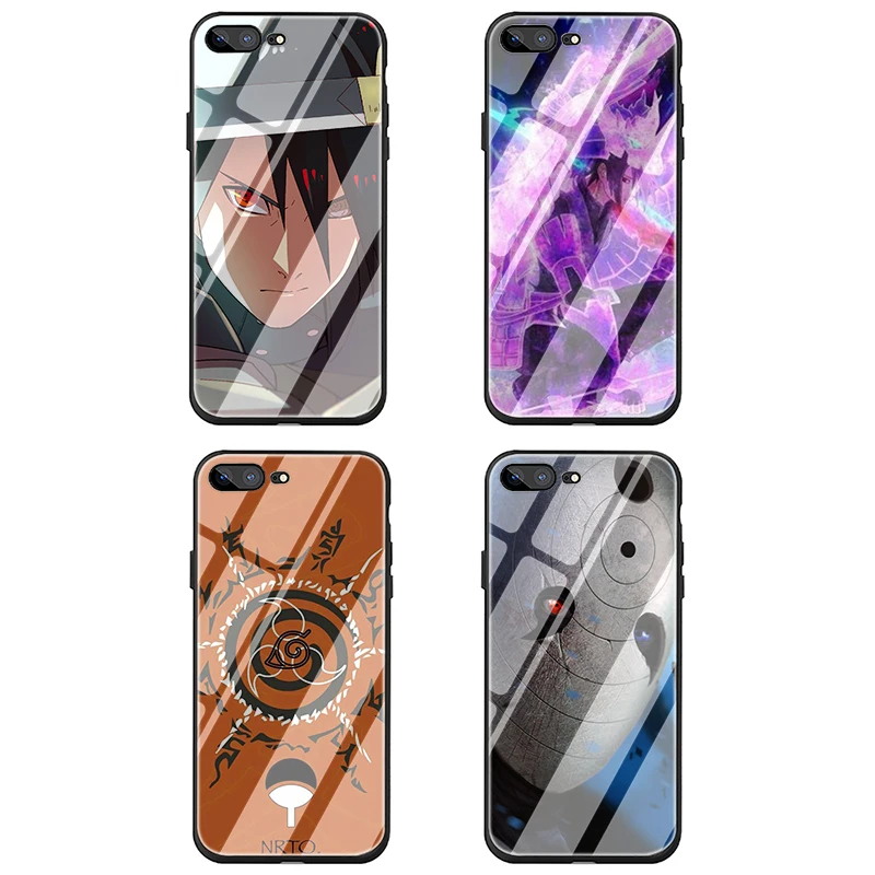 Uchiha Sasuke Uzumaki Naruto Tempered Glass phone case for iphone 5 5s SE 6 6s 7 8 plus X XR XS 11 pro Max