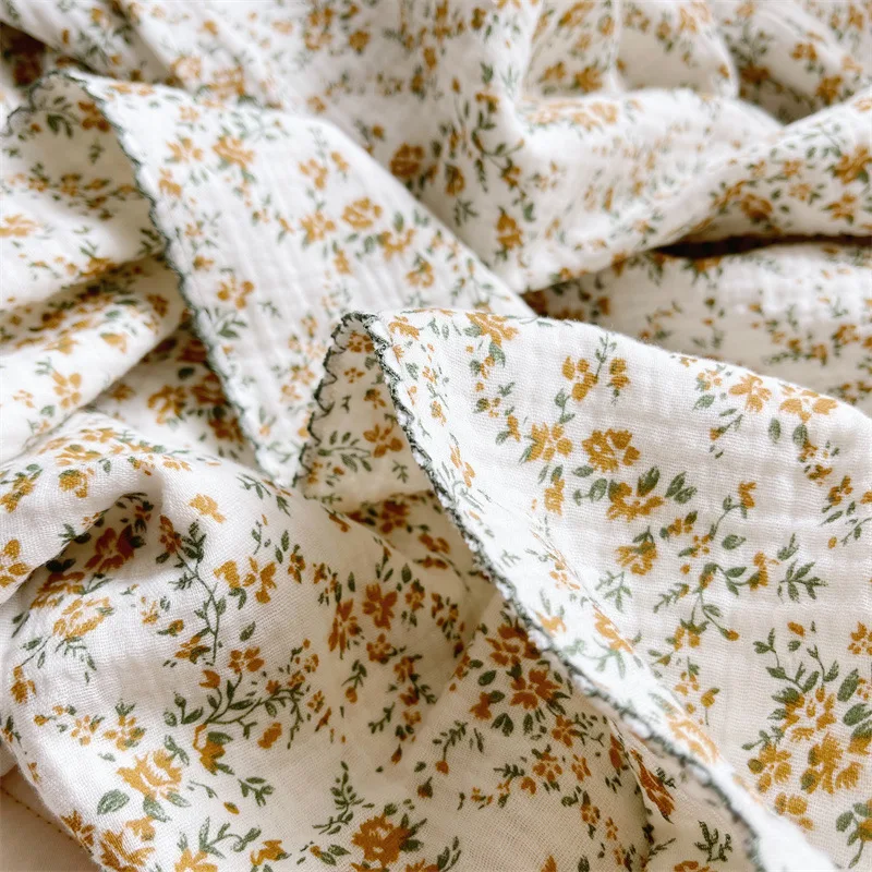 Floral Printed Muslin Cotton Baby Swaddle Blanket 4-Layer Cotton Gauze Newborn Infant Kids Bedding Cover Receiving Blankets silk bed sheets