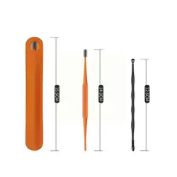 1set Ear Wax Removal Tool Ear Cleaning Sticks Earpick Cleaner Remover Ear Silicone Ear Double Pick Swab 360° R6n8