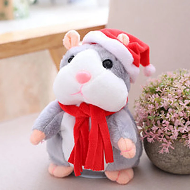 

Electronic Plush Toys Repeats What You Say Cheeky Hamster Electric Talking Walking Cute Mimicry Pet Christmas Funny Speak Record