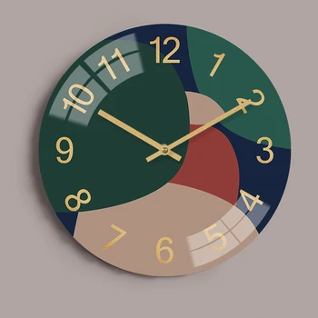 

Round Living Room Wall Clock Modern Design Metal Light Luxury Clock Wall Creative Duvar Saatleri Clocks Wall Home Decor EF50WC