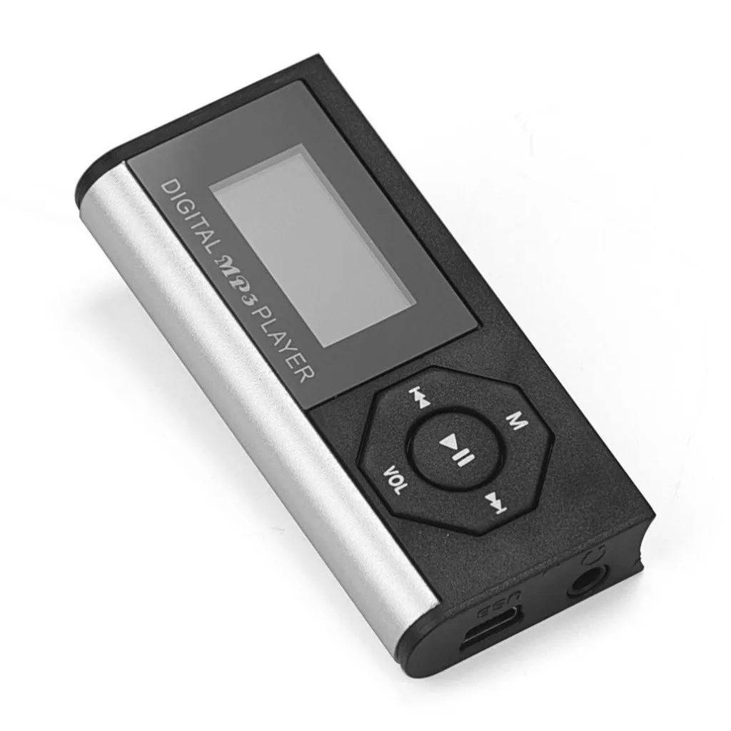 USB MP3-Player mit 32 GB Digitaler lcd-Bildschirm Plug-in-Digital радио плеер с ЖК-дисплеем 3,5 мм AUX фонарик Встроенный - Цвет: Серый