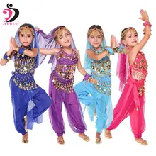 Детский набор костюма для танца живота Восточный танец Детские платья Индийский танец живота одежда танец живота дети Индийский 6 цветов