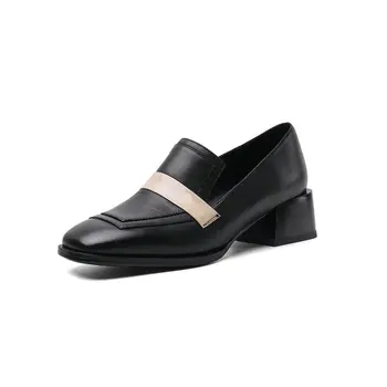 

Women's Shoes High Heel Pumps Wedding Party Shoes Black Spring Genuine Leather Szie 40 Shoes Woman