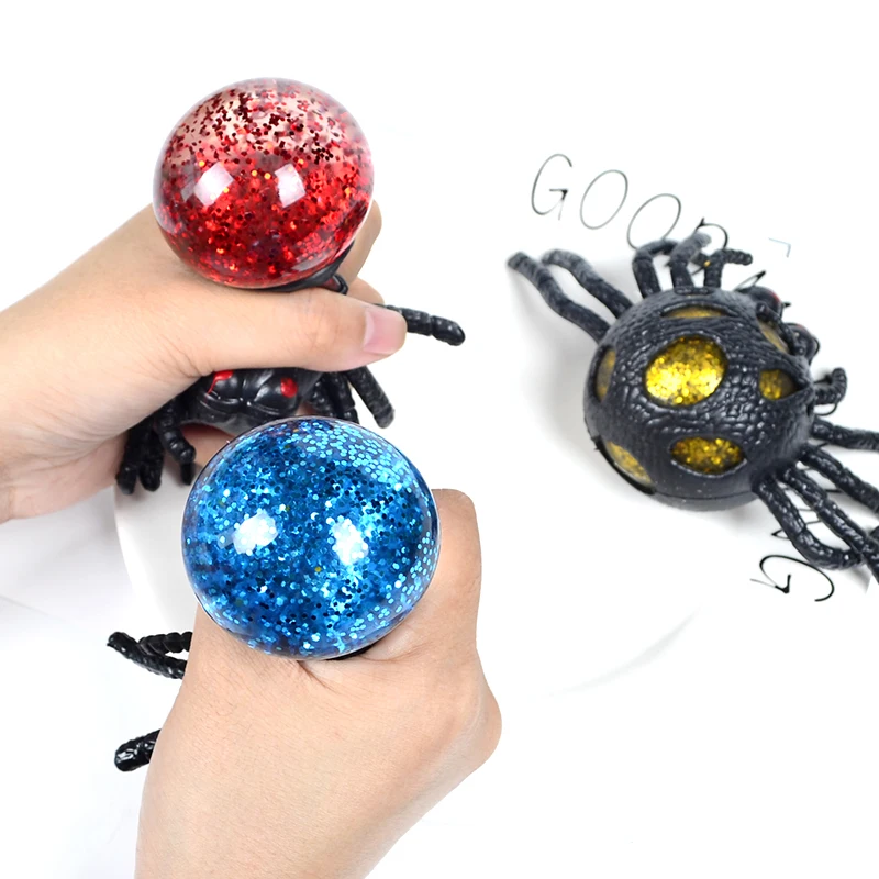 

Kids Toys Squeeze Toy Soft silicone toy spider vent ball horror animal vent toy reduced pressure grape ball for Halloween