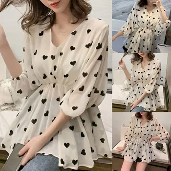 

Fashion Women Love Print Short Sleeve Beach Holiday Floral Retro Dress Bandage Bodycon Dress Office Lady OL Clothes
