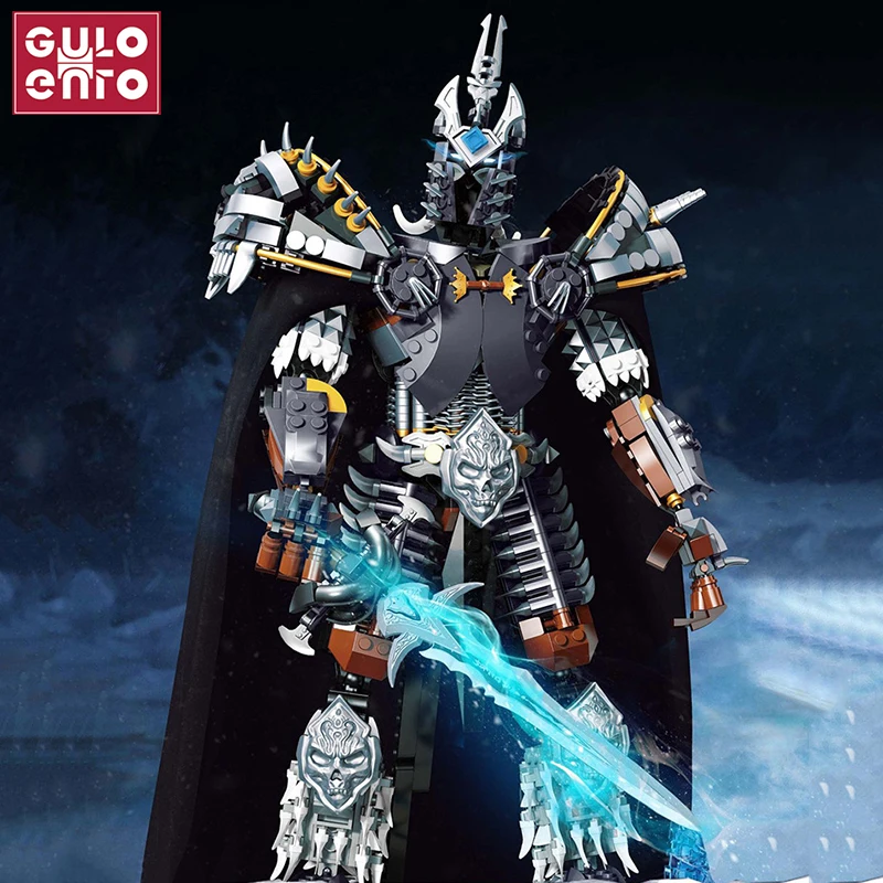 Набор строительных блоков для мальчиков WOW Arthas модель лича Кинга Frostmourne