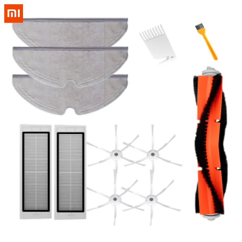 

12PCS Mi Roborock Vacuum Cleaner Accessories for Robot Roborock Main Brush*1 Filters*2 Rags*3 Side Brushes*4 Clean Brush*2