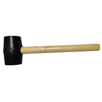 

Overhang Tool Round Head Wooden Handle Non-Elastic Rubber Hammer Tile Hammer for DIY Hand Tools Kitchen