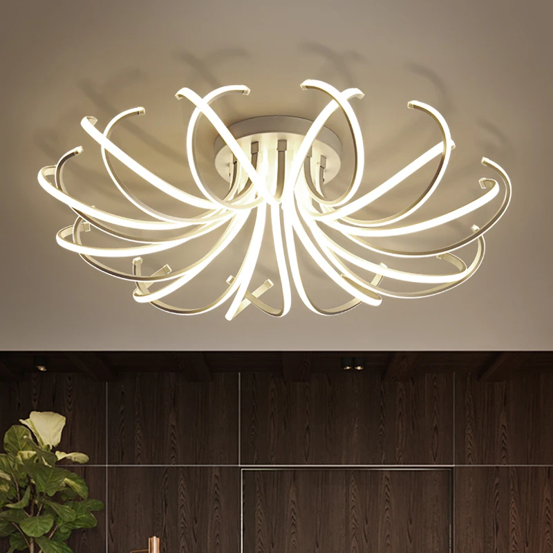 

Modern Remote Control LED Ceiling light luminaire Acrylic Flower shape living room Dimmable lustresceiling Decor lamp