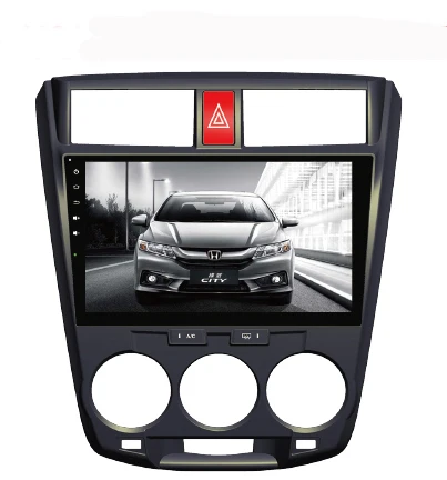 Top 10.1" Quad core 1024*600 HD screen Android 9.0 Car GPS radio Navigation for Honda City Ballade 2008-2013 with Manual A/C only 0