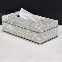 Прямоугольная коробка из искусственной кожи для салфеток для лица, держатель для салфеток ручной работы для домашнего офиса, автомобильное украшение(1 белый