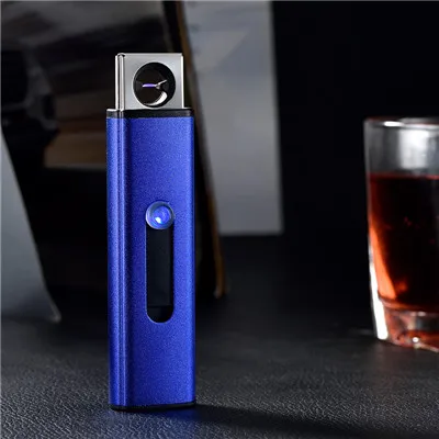 Ручной Спиннер USB электронный прикуриватель Спиннер, игрушка для рук палец гироскоп фокус игрушка - Цвет: blue
