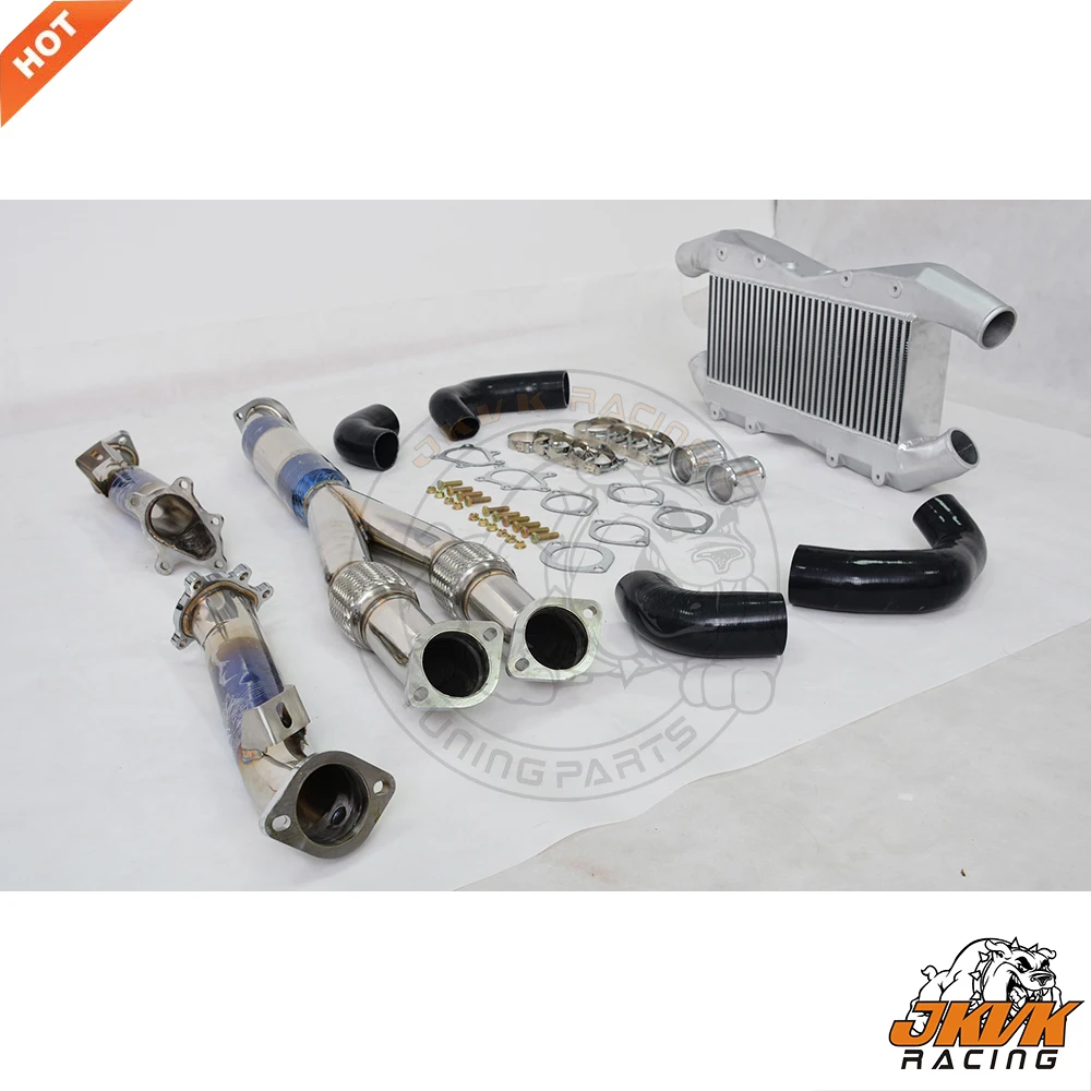 JKVK RACING GT R R35 Y Pipe 09-12 Tianium 09-16 безcatless Downpile GT-R R35 Переднее Крепление интеркулер производительность интеркулер