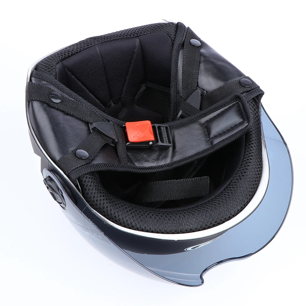 Single Visor Flip up Modular Half Face Helmet Mock Black +Tawny