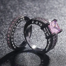 Роскошное женское розовое бриллиантовое кольцо из черного золота 14K для женщин Anillos свадебное обсидианское Драгоценное кольцо топаз 14K обручальное кольцо ювелирные изделия