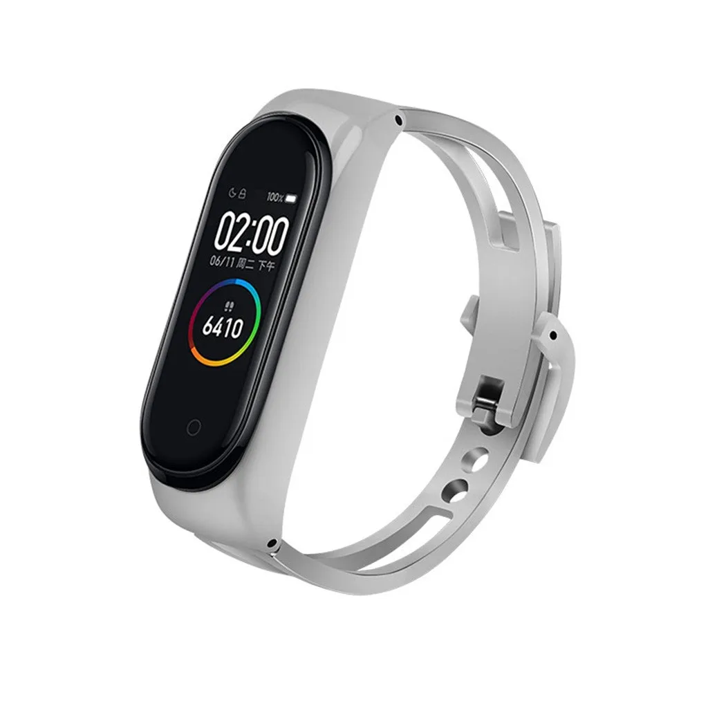 Ouhaobin ремешок 120-210 мм для mi Band 4, металлический браслет, браслет на запястье, ремешок для Xiomi mi Band 3 4, ремешок 1014#2