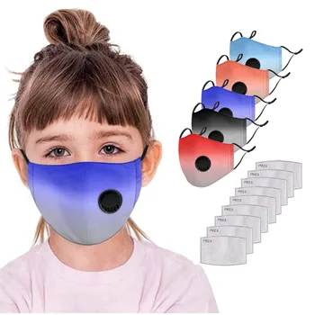 

Kids Face Mask Adjustable Reusable Breathable Fabric Facial Mask Protection Mascarillas 5PC + 10PC Filters Reusable Bandana#YL5