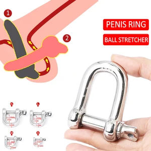 BDSM Delay Ejaculation Ball Stretcher Male Cock Penis Ring Lock CBT Scrotum Pendant Weight Chastity Belt Device Sex Toys For Men