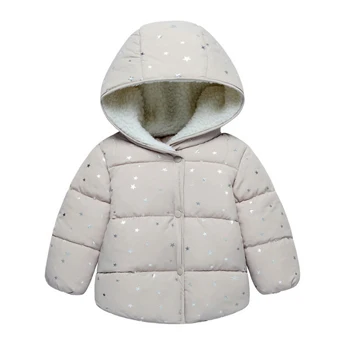 JK030-White Зимняя куртка для девочек; новые хлопковые пальто для девочек; теплая куртка с капюшоном для девочек; Милая одежда для малышей; одежда для детей - Цвет: JK030-White