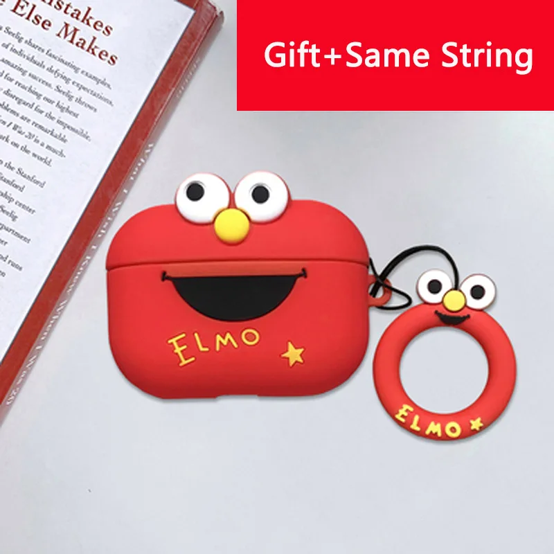 Cute Elmo Cookies Earphone Case For iPhone AirpodsPro Silicone TPU Full Protective Bluetooth Cover for AirPods Pro Headphone Box iphone 6 cardholder cases More Apple Devices