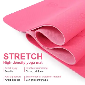 

Body Line 183 * 61 * 0.6cm Non-Slip Mat Yoga Mat Hemming Universal Home Aerobics Fitness Mat Durable Elasticity Outdoor NBR