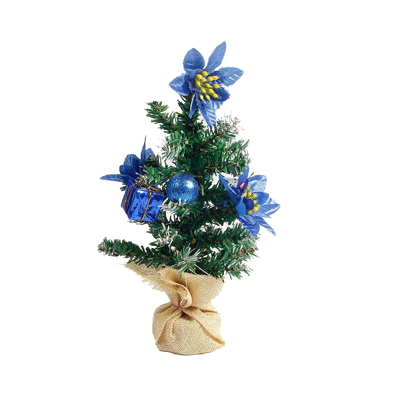 25.5CM blue 20 см DIY украшение Рождественская елка Новогоднее украшение стола мини Рождественская елка украшения миниатюрная елка искусственная столешница - Цвет: 25.5CM blue