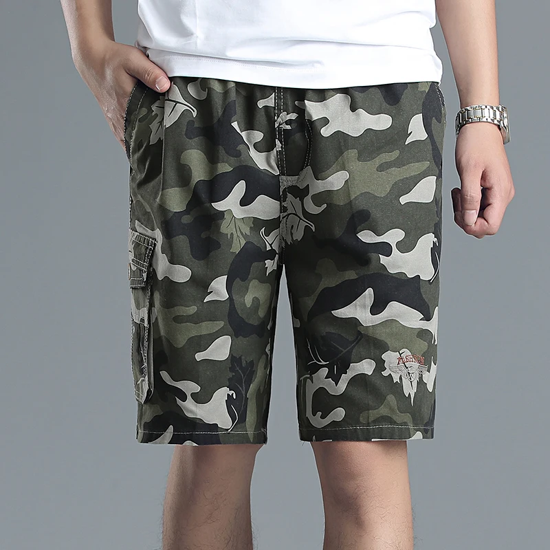 Seller Army Green Men Shorts Camouflage Men Clothes Work Out for Man Cargo Shorts Homme Casual Cotton Straight Shorts for Men XL-6XL