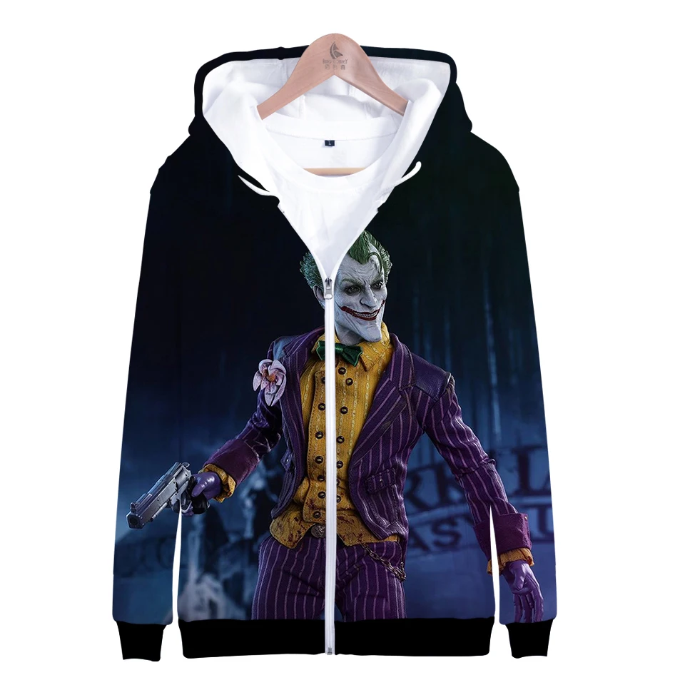 HAHA Joker толстовки на молнии мужские толстовки с капюшоном на Хэллоуин с сумасшедшей улыбкой толстовки для мальчиков и девочек Suicide HAHA Joker Кепка-капюшон куртки пальто