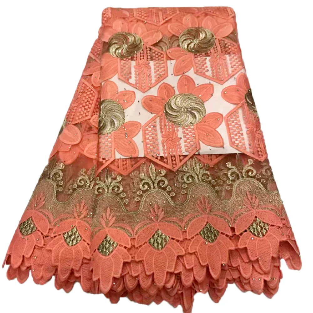 

PEACH 2019 High Quality Nigerian Tulle Lace Fabrics Latest Mesh African Lace Fabric Bride French Net Lace Fabric