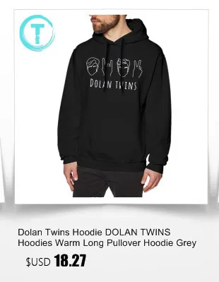 Dolan Twins Толстовка DOLAN TWINS Толстовки Теплый длинный пуловер Толстовка серая хлопковая Мужская мода XXXL уличная Толстовка