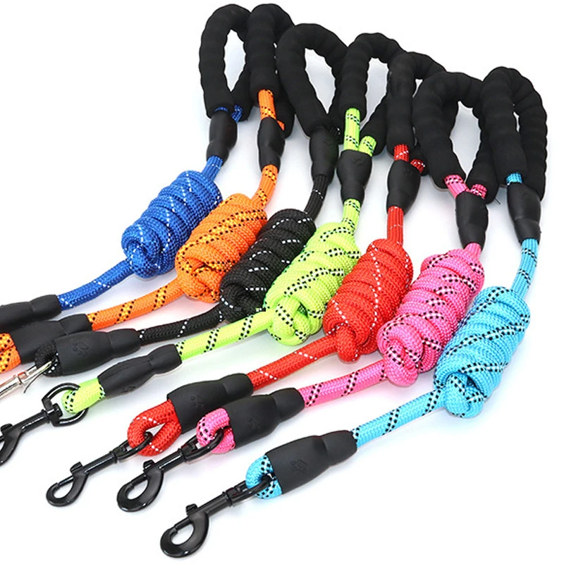 Large Dog Reflective Rope Durable Large Dog Leash Walking Big Dog Collar Strengthen Traction Harness Round Nylon Medium Dog Lead