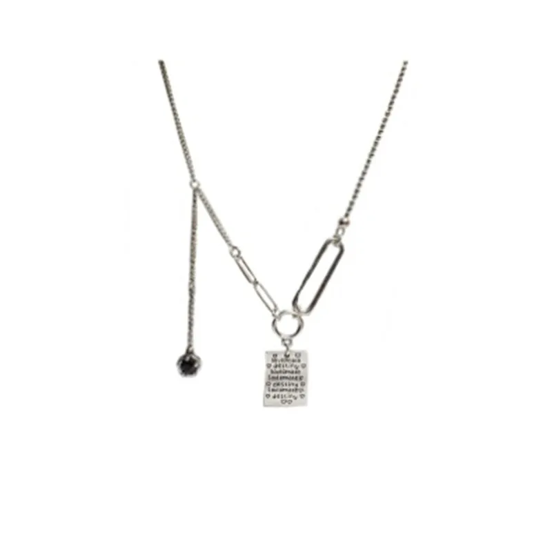 Mewanry 925 Sterling Silver Sweater Necklace for Women Vintage Party Black Zircon Square Brand Jewelry Birthday Gifts Wholesale - Image 2