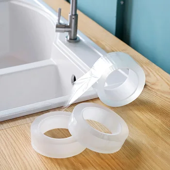 

1 Roll PVC Transparent Tape Kitchen Sink Waterproof Mildew Strong Self Adhesive Tape Wall Corner Line Sticker Ceramic Sticker