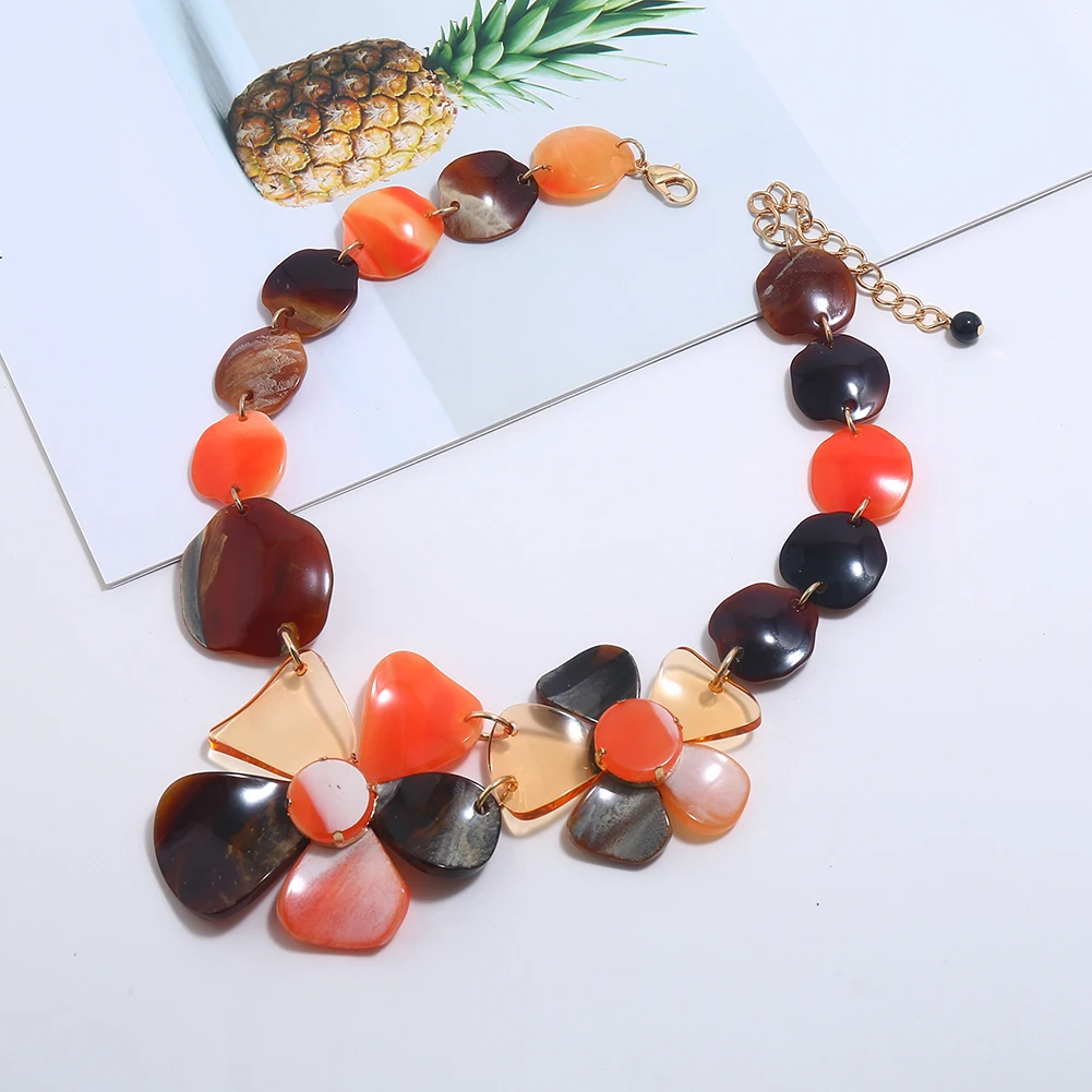 Милое акриловое ожерелье-чокер с цветком женское готическое ожерелье collares de moda